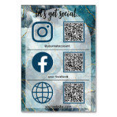 Elegant social media teken met QR Code Table Kaart (Voorkant)