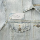 Elegant Soft Abstract Waterverf Blue Gold Beachy Naamplaatje (In situ)