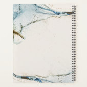 Elegant Soft Abstract Waterverf Blue Gold Beachy Planner (Achterkant)
