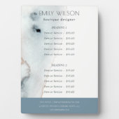 Elegant Soft Aqua Blue Gold Beachy Service Price Fotoplaat (voorkant)