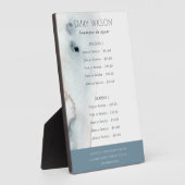 Elegant Soft Aqua Blue Gold Beachy Service Price Fotoplaat (Zijkant)