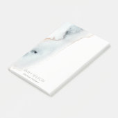 Elegant Soft Aqua Blue Gold Waterverf Beachy Post-it® Notes (Schuin)