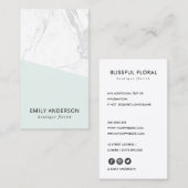 ELEGANT SOFT AQUA BLUE MARBLE TEXTURE PROFESSIONAL VISITEKAARTJE (Voorkant / Achterkant)