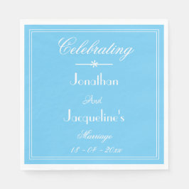 Elegant Soft Aqua Blue Wedding Custom Names Paper Servet