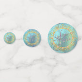 Elegant Soft Blauwgroen Bubbles Confetti (Achterkanten)