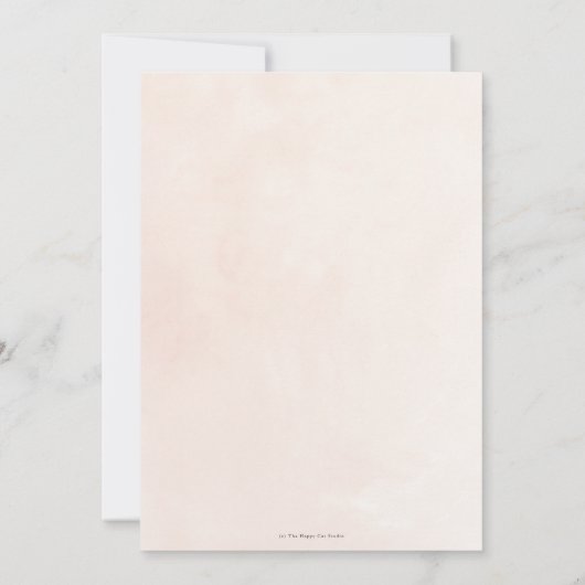 Elegant Soft Blush Ivory Floral Wedding Geometric Kaart (Achterkant)