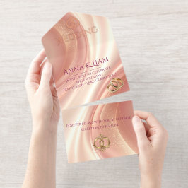 Elegant Soft Blush Wedding Invitation All In One Uitnodiging