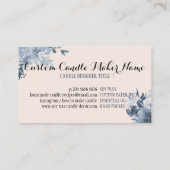 Elegant Soft Candle Soy Wax Homemade navy Visitekaartje (Achterkant)