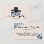 Elegant Soft Candle Soy Wax Homemade navy Visitekaartje (Voorkant / Achterkant)