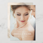 Elegant Soft Focus Custom Photo Portrait Wedding Kaart (Voorkant / Achterkant)