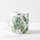 Elegant Soft Green Floral Illustration Coffee Mug (Devant gauche)