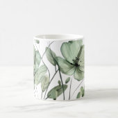 Elegant Soft Green Floral Illustration Coffee Mug (Centre)