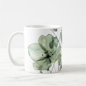 Elegant Soft Green Floral Illustration Coffee Mug (Gauche)
