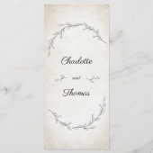 Elegant Soft Leaves Script Weddenschap Menu (Achterkant)