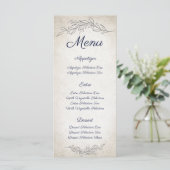 Elegant Soft Leaves Script Weddenschap Menu (Staand voorkant)