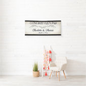 Elegant Soft Leaves Script Weddenschap Spandoek (Insitu)