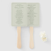 Elegant Soft Mint Sage Green Wedding Programme Handwaaier (Voorkant en achterkant)