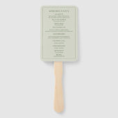 Elegant Soft Mint Sage Green Wedding Programme Handwaaier (Achterkant)