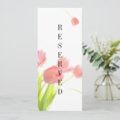 Elegant Soft Pink Tulips Reserved Sign Menu (Staand voorkant)