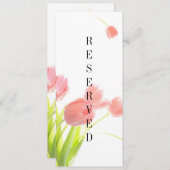 Elegant Soft Pink Tulips Reserved Sign Menu (Voorkant / Achterkant)