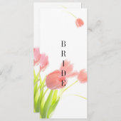 Elegant Soft Pink Tulips Reserved Sign Menu (Voorkant / Achterkant)