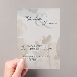 Elegant Soft Romantic Botanical Script Wedding  Acryl Uitnodigingen