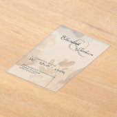 Elegant Soft Romantic Botanical Script Wedding  Acryl Uitnodigingen (Laagn)