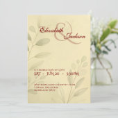 Elegant Soft Romantic Botanical Script Wedding Kaart (Staand voorkant)