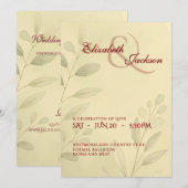 Elegant Soft Romantic Botanical Script Wedding Kaart (Voorkant / Achterkant)