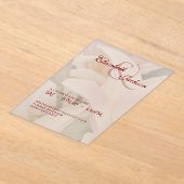 Elegant Soft Romantic Floral Lily Script Wedding Acryl Uitnodigingen (Laagn)