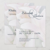 Elegant Soft Romantic Floral Lily Script Wedding Kaart (Voorkant / Achterkant)