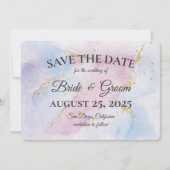 Elegant Soft Waterverf Save the Date Card Kaart (Voorkant)