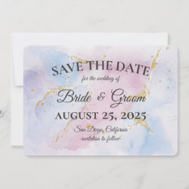 Elegant Soft Waterverf Save the Date Card Kaart
