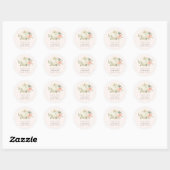 Elegant Soft White Pumpkin Blush Floral Address Ronde Sticker (Vel)