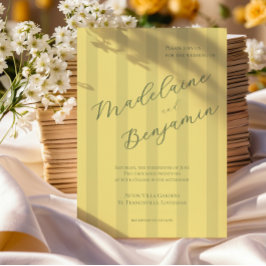Elegant Soft Yellow Wedding Invitation Kaart