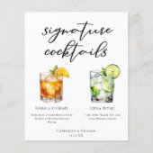 Elégant soir Signature Cocktails Menu Mariage (Devant)