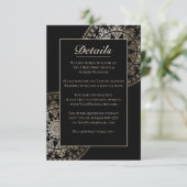 Elégant Solar Mandala Mariage Détails Carte Gold (Debout devant)