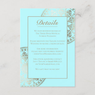 Elegant Solar Mandala Wedding Details Kaart Gold