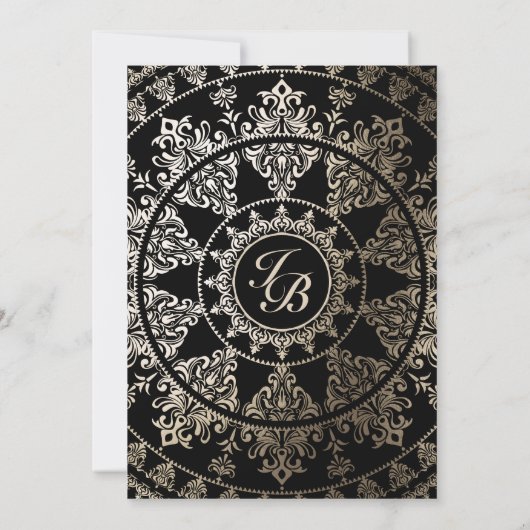 Elégant Solar Mandala Wedding Invitations Or (Dos)