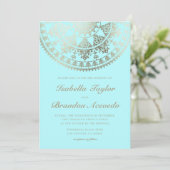 Elégant Solar Mandala Wedding Invitations Or (Debout devant)