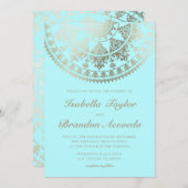 Elégant Solar Mandala Wedding Invitations Or (Devant / Derrière)