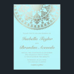 Elégant Solar Mandala Wedding Invitations Or<br><div class="desc">Élégant Solar Mandala Wedding Invitations Or. Mandala de motif damassé complexe avec fausse couche de feuille d'or. Vous pouvez changer la couleur de l'arrière - plan à ce que vous voulez. Vous pouvez également déplacer,  faire pivoter et redimensionner les mandala(s) comme vous le souhaitez.</div>