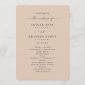 Elegant Solid Champagne Wedding Ceremony Programme Programma (Voorkant)