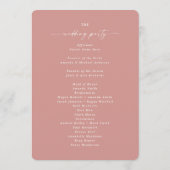 Elegant Solid Dusty Roos Wedding Ceremony Program Programma (Achterkant)