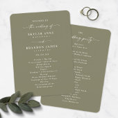 Elegant Solid Lily Green Wedding Ceremony Program Programma