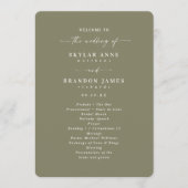 Elegant Solid Lily Green Wedding Ceremony Program Programma (Voorkant)
