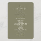 Elegant Solid Lily Green Wedding Ceremony Program Programma (Achterkant)