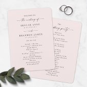 Elegant Solid Porcelain Pink Wedding Ceremony Programma