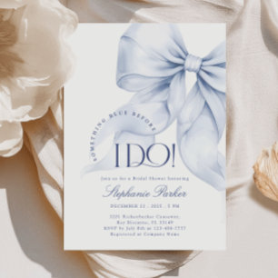 Elegant Something Blue Bow Vrijgezellenfeest Kaart