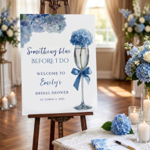 Elegant Something Blue Bruiloft Feest Welkomstbord